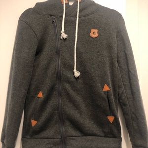 Grey zip up hoodies petite